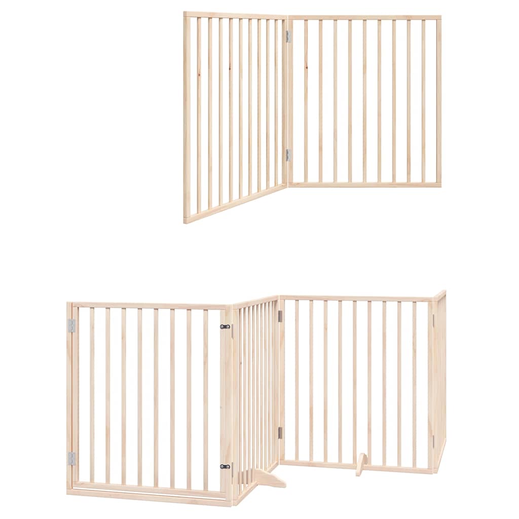 Cancello per Cani Pieghevole 6 Pannelli 480 cm Legno di Pioppo