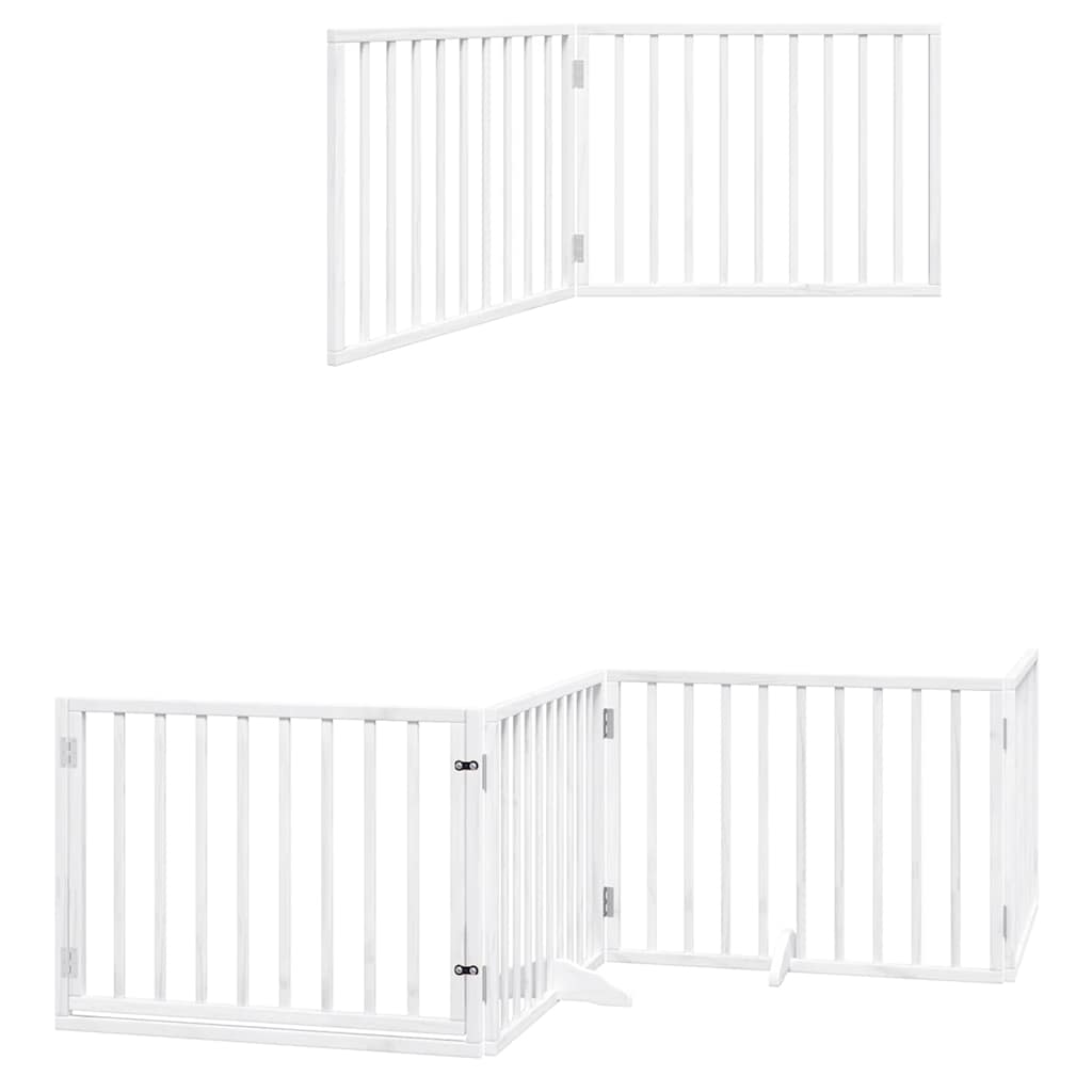 Cancello Cani Porta Pieghevole Bianco 6 Pannelli 480 cm Pioppo