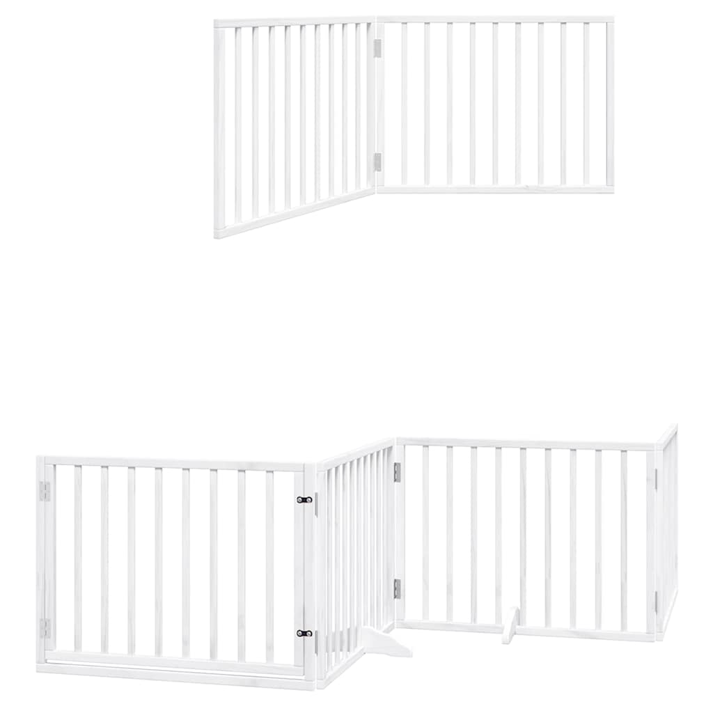 Cancello Cani Porta Pieghevole Bianco 10 Pannelli 800 cm Pioppo