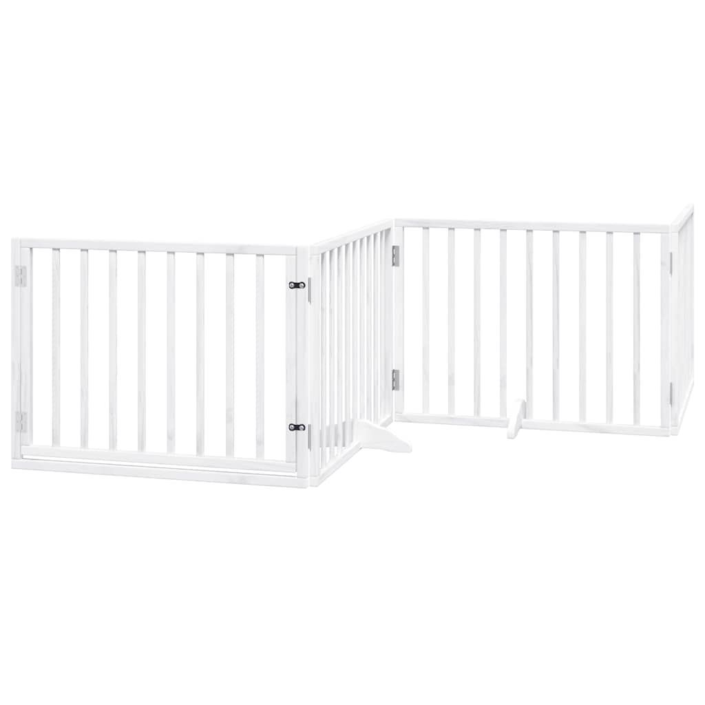 Cancello Cani Porta Pieghevole Bianco 10 Pannelli 800 cm Pioppo