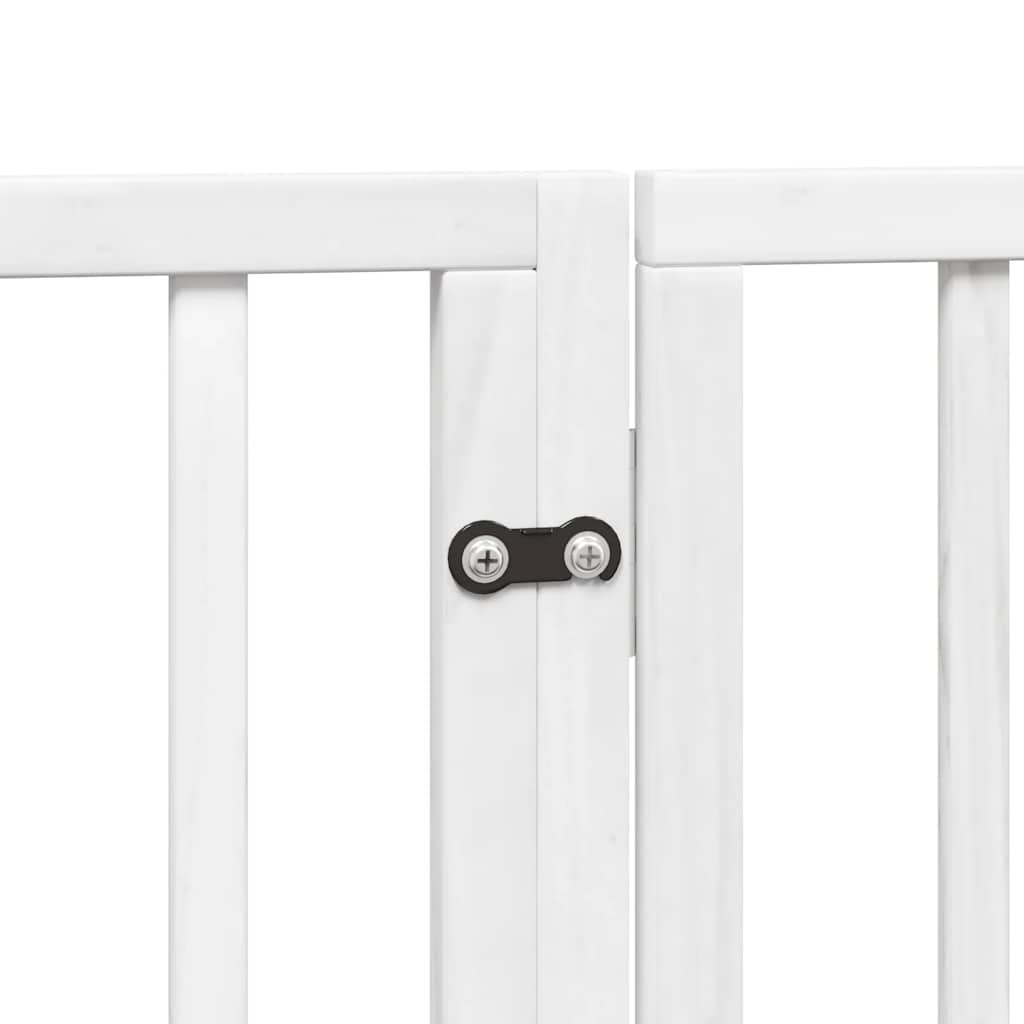 Cancello Cani Porta Pieghevole Bianco 12 Pannelli 640 cm Pioppo