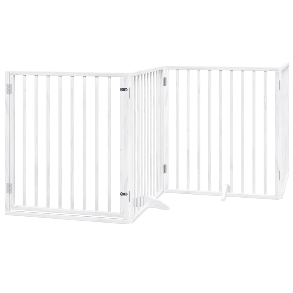 Cancello Cani Porta Pieghevole Bianco 12 Pannelli 960 cm Pioppo