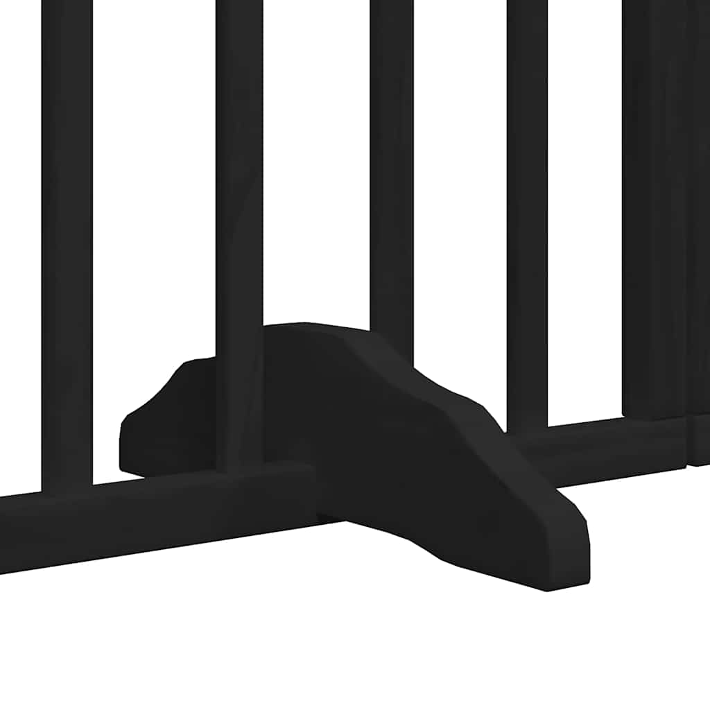 Cancello per Cani Porta Pieghevole Nero 6 Pannelli 480cm Pioppo