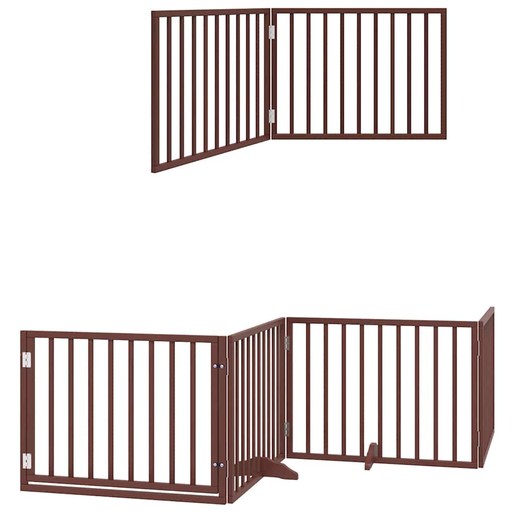 Cancello Cani Porta Pieghevole Marrone 12 Pannelli 960cm Pioppo