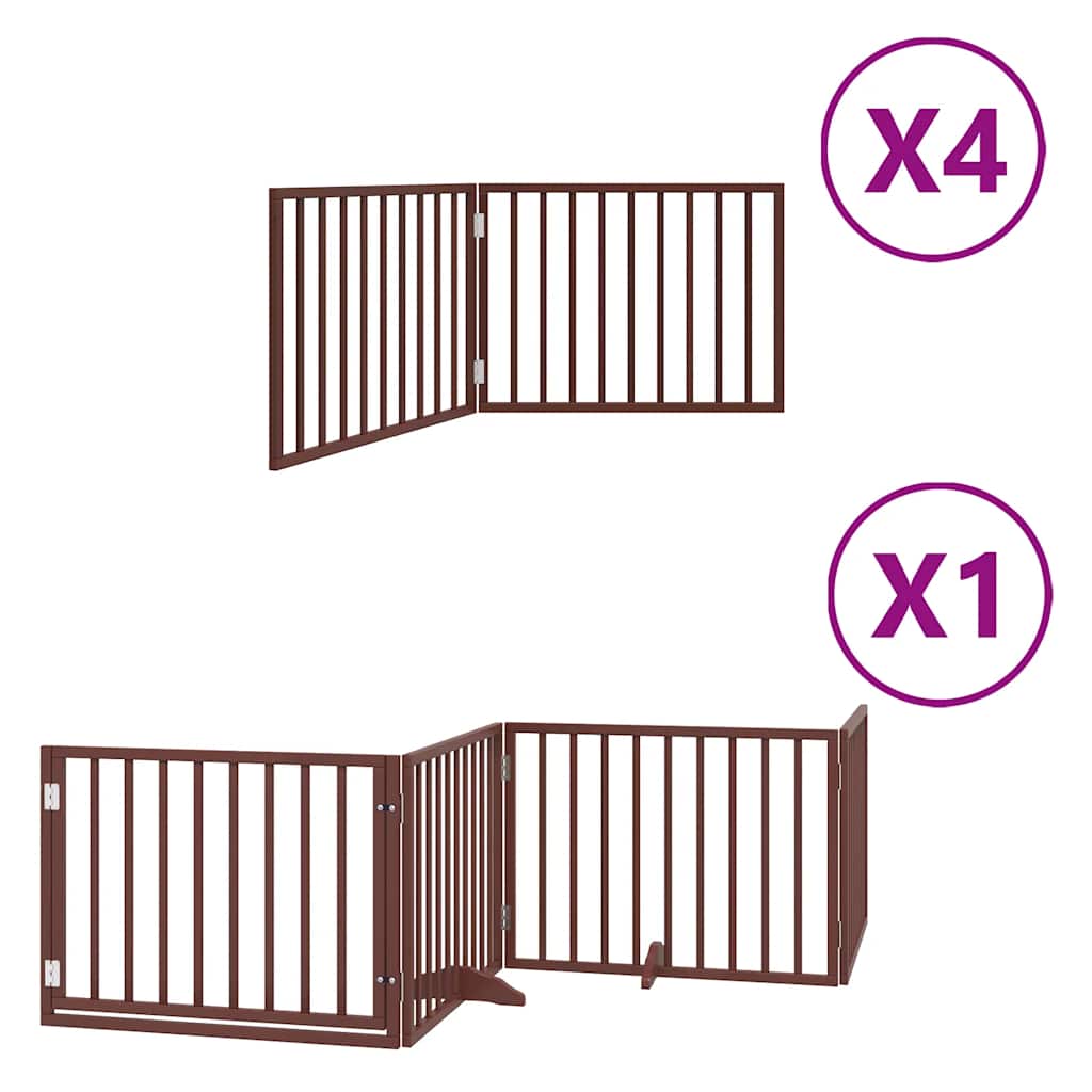 Cancello Cani Porta Pieghevole Marrone 12 Pannelli 960cm Pioppo
