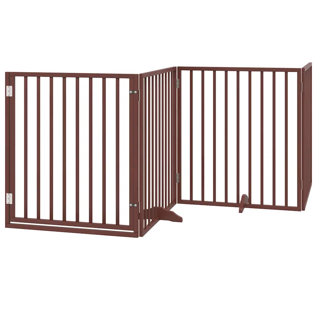 Cancello Cani Porta Pieghevole Marrone 12 Pannelli 960cm Pioppo