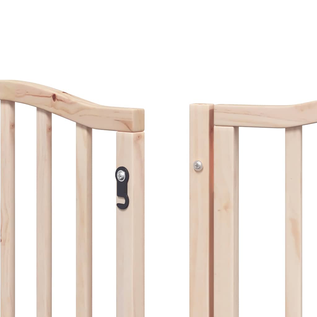Cancello per Cani con Porta Pieghevole 9 Pannelli 450 cm Pioppo
