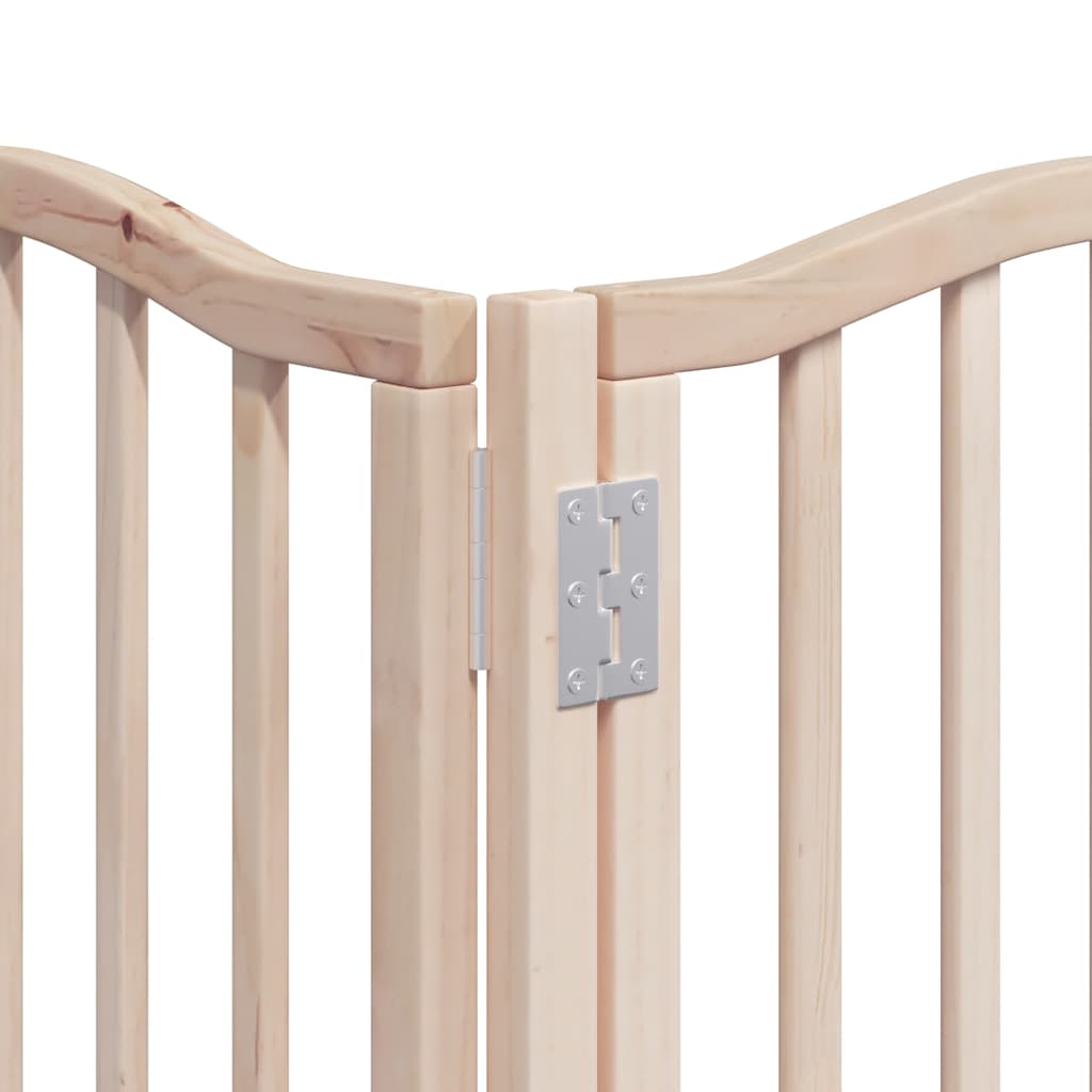 Cancello per Cani con Porta Pieghevole 9 Pannelli 450 cm Pioppo