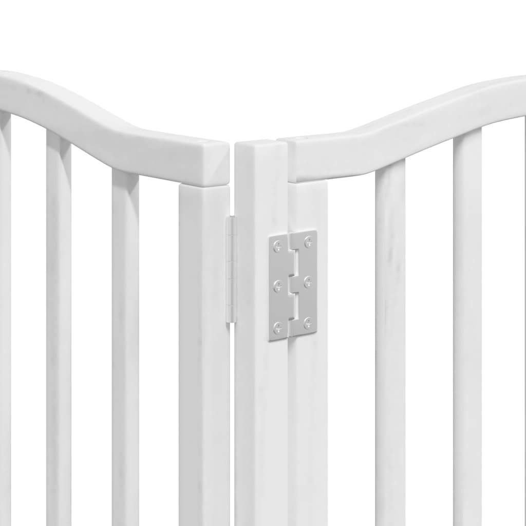 Cancello Cani Porta Pieghevole Bianco 12 Pannelli 600 cm Pioppo