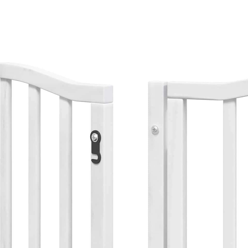 Cancello Cani Porta Pieghevole Bianco 15 Pannelli 750 cm Pioppo