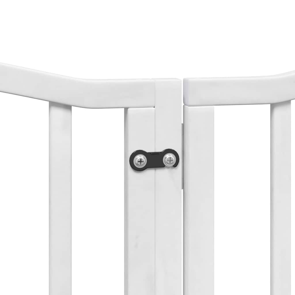 Cancello Cani Porta Pieghevole Bianco 15 Pannelli 750 cm Pioppo