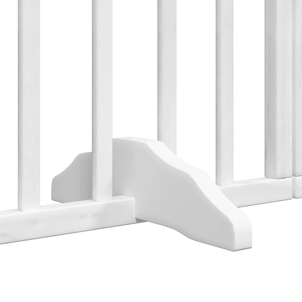 Cancello Cani Porta Pieghevole Bianco 15 Pannelli 750 cm Pioppo