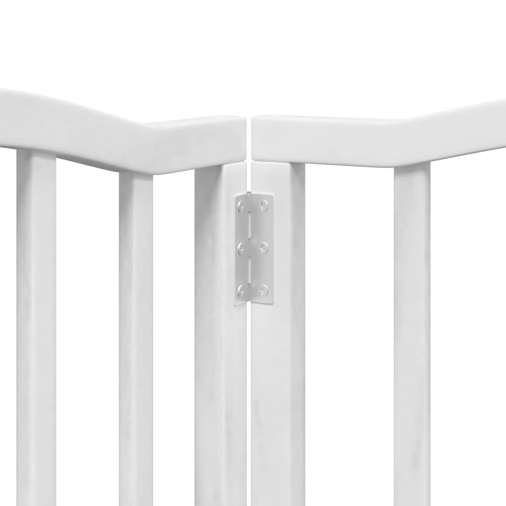 Cancello Cani Porta Pieghevole Bianco 15 Pannelli 750 cm Pioppo