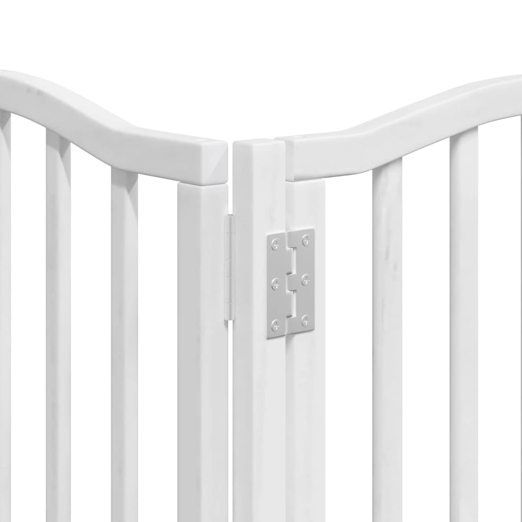 Cancello Cani Porta Pieghevole Bianco 15 Pannelli 750 cm Pioppo