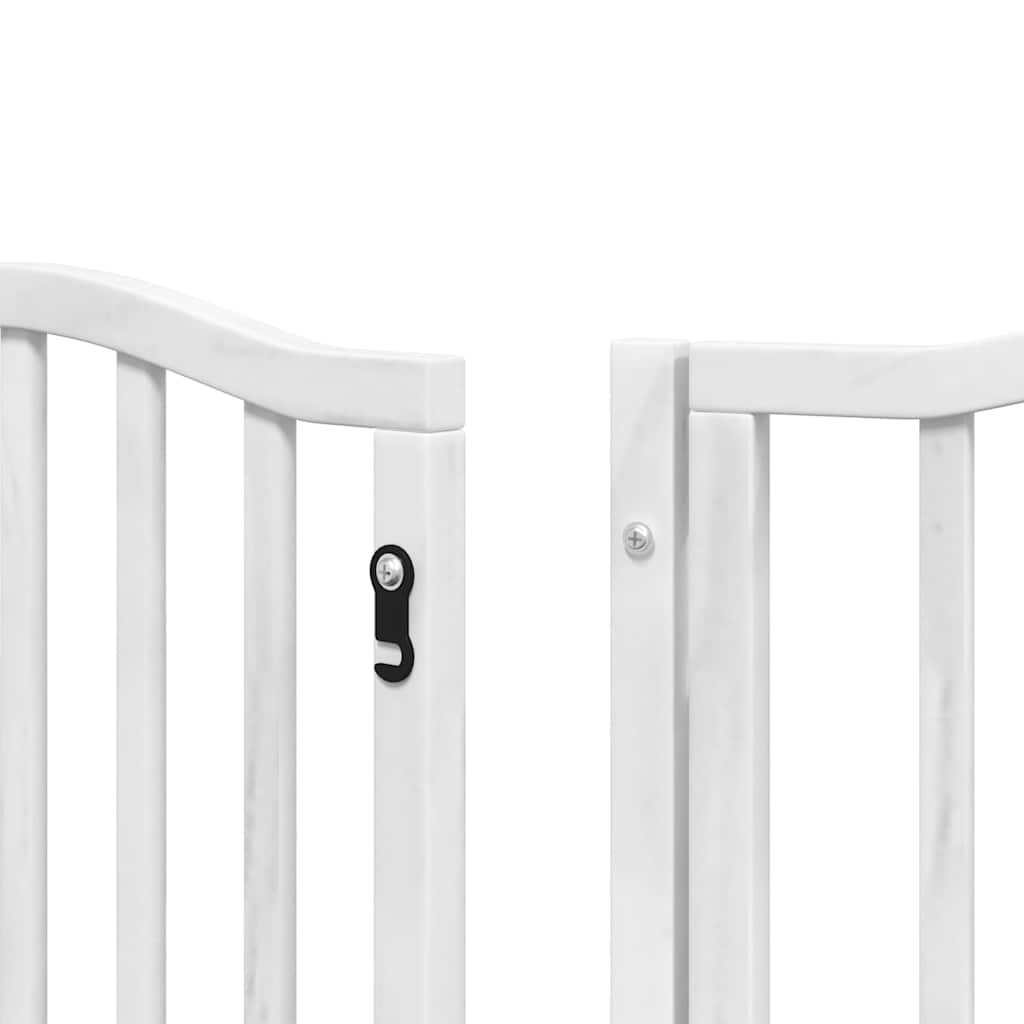 Cancello Cani Porta Pieghevole Bianco 12 Pannelli 600 cm Pioppo