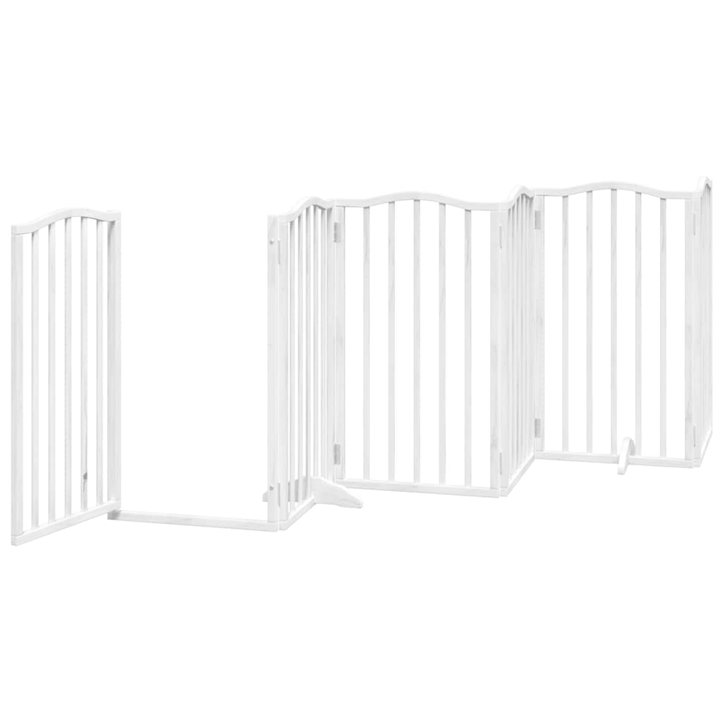 Cancello Cani Porta Pieghevole Bianco 12 Pannelli 600 cm Pioppo