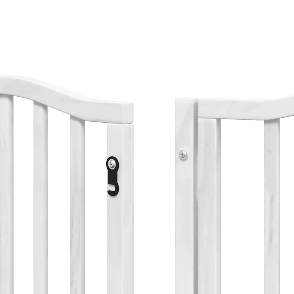 Cancello Cani Porta Pieghevole Bianco 15 Pannelli 750 cm Pioppo