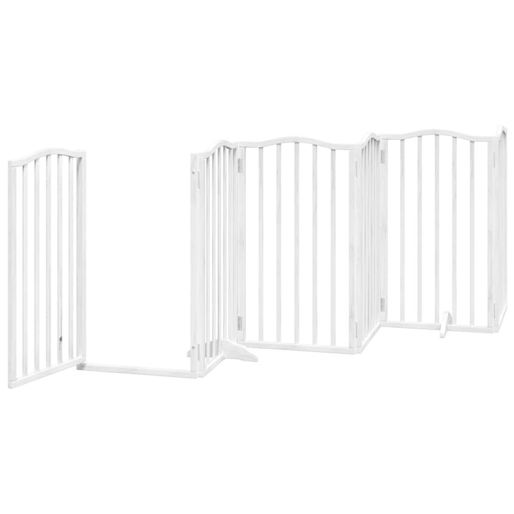 Cancello Cani Porta Pieghevole Bianco 15 Pannelli 750 cm Pioppo