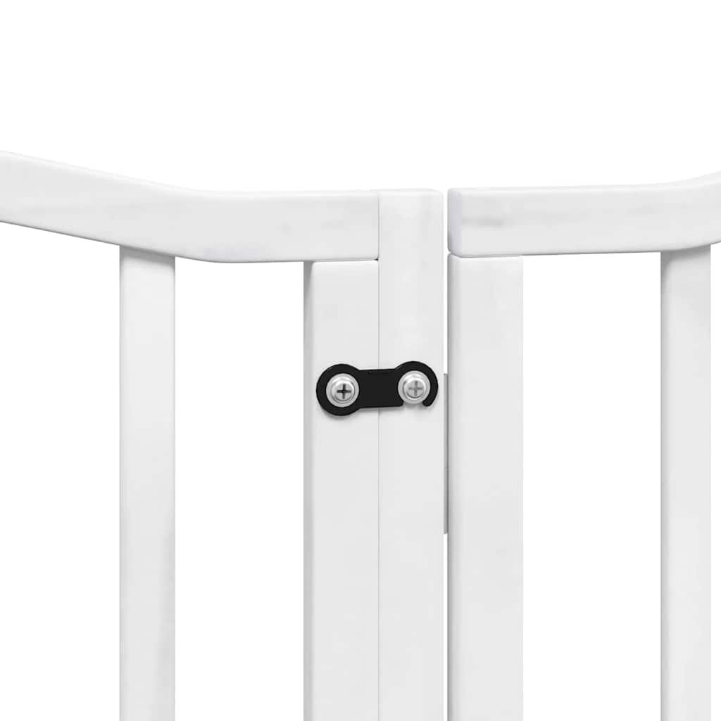 Cancello Cani Porta Pieghevole Bianco 15 Pannelli 750 cm Pioppo