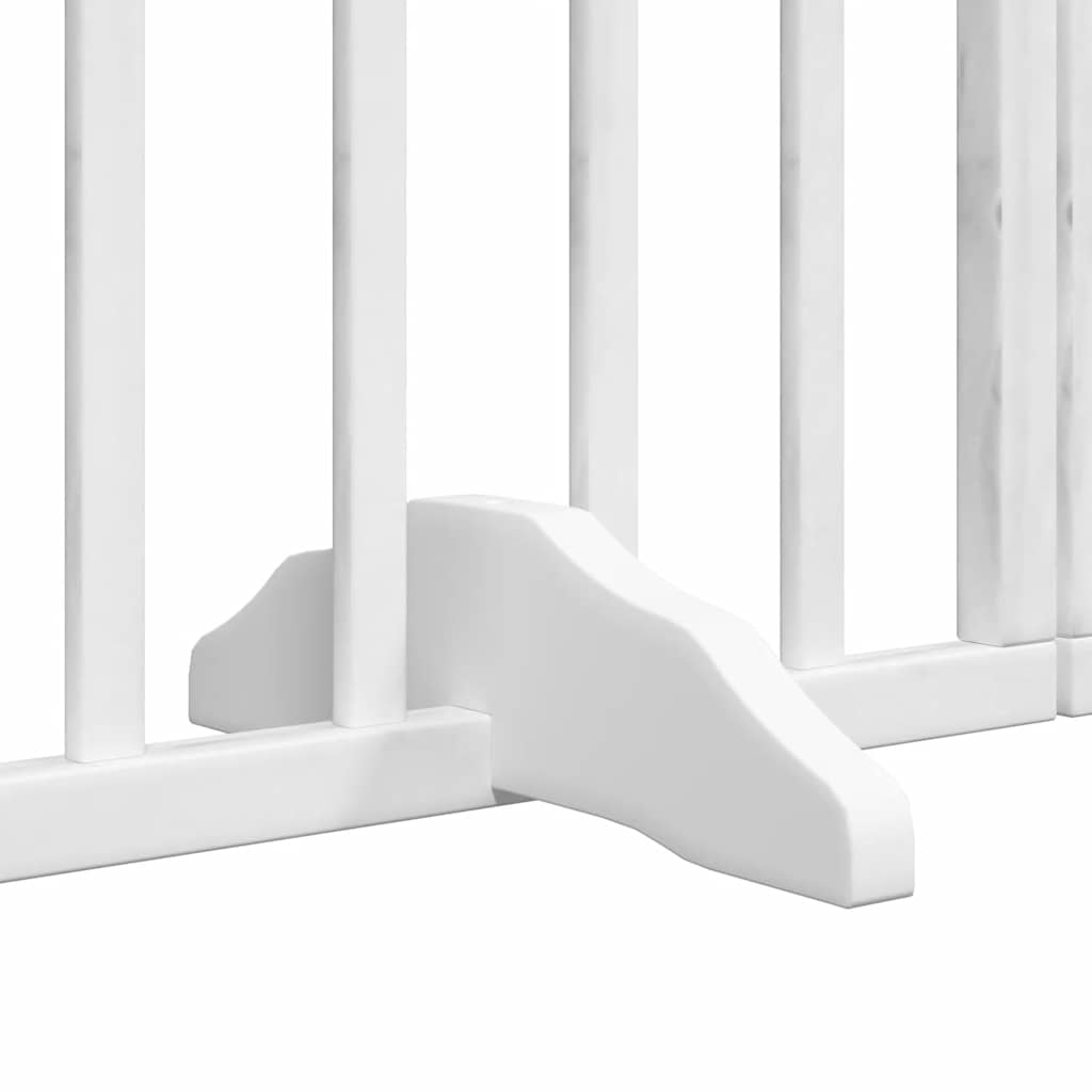 Cancello Cani Porta Pieghevole Bianco 15 Pannelli 750 cm Pioppo