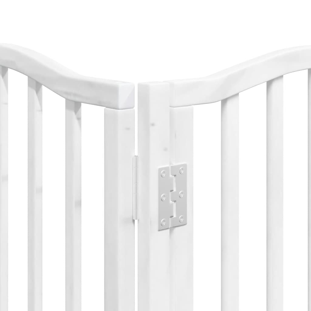 Cancello Cani Porta Pieghevole Bianco 15 Pannelli 750 cm Pioppo
