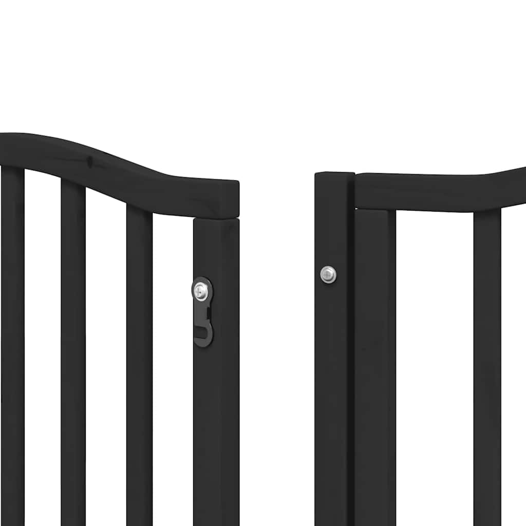 Cancello per Cani Porta Pieghevole Nero 9 Pannelli 450cm Pioppo