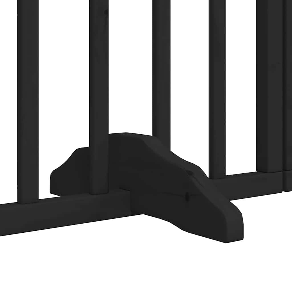 Cancello Cani Porta Pieghevole Nero 15 Pannelli 750 cm Pioppo