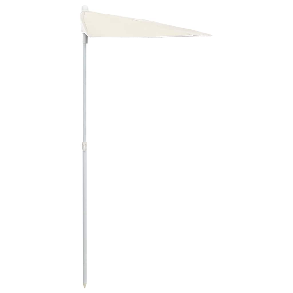 Ombrellone Semicircolare da Giardino con Palo 180x90 cm Sabbia
