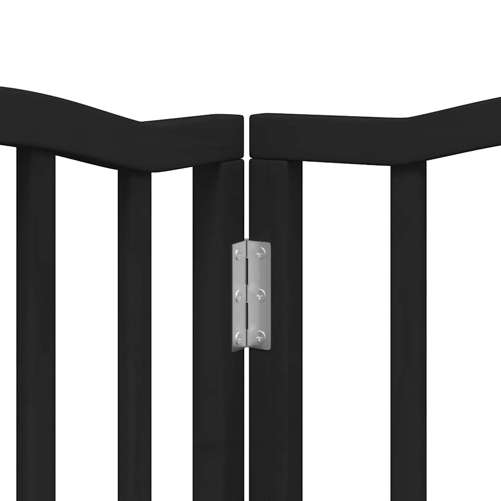 Cancello Cani Porta Pieghevole Nero 12 Pannelli 600 cm Pioppo