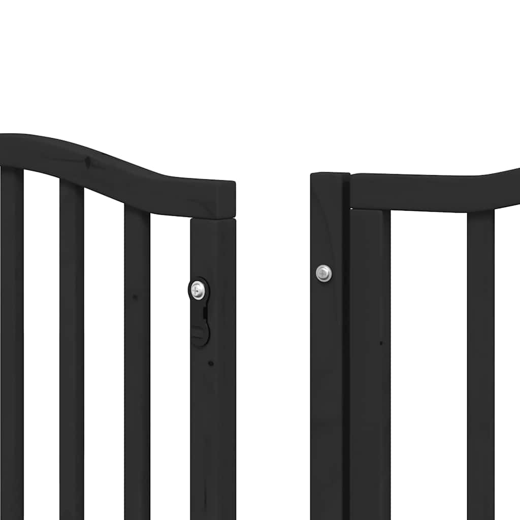 Cancello Cani Porta Pieghevole Nero 15 Pannelli 750 cm Pioppo