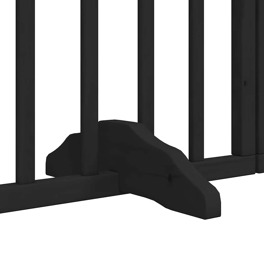 Cancello Cani Porta Pieghevole Nero 15 Pannelli 750 cm Pioppo