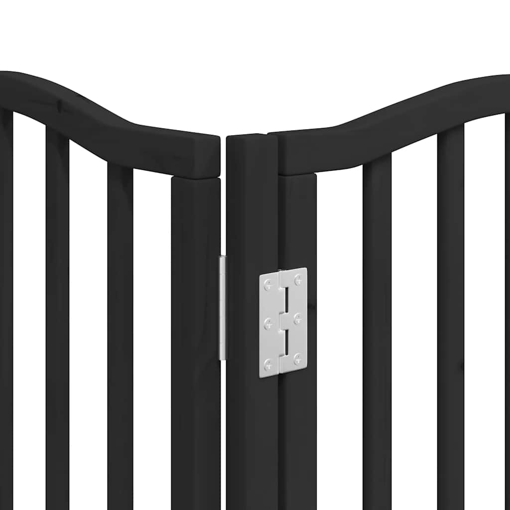 Cancello Cani Porta Pieghevole Nero 15 Pannelli 750 cm Pioppo