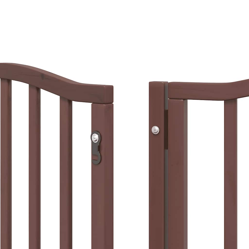 Cancello Cani Porta Pieghevole Marrone 9 Pannelli 450cm Pioppo