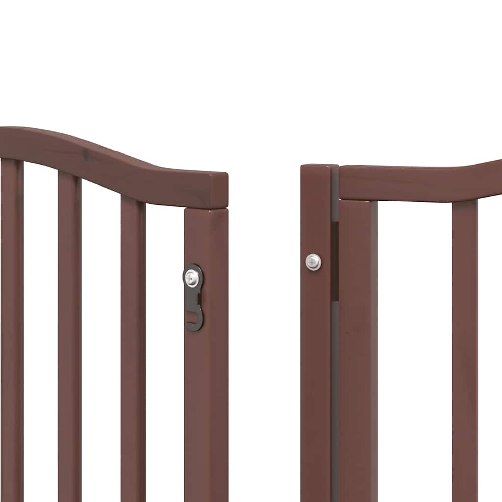 Cancello Cani Porta Pieghevole Marrone 12 Pannelli 600cm Pioppo