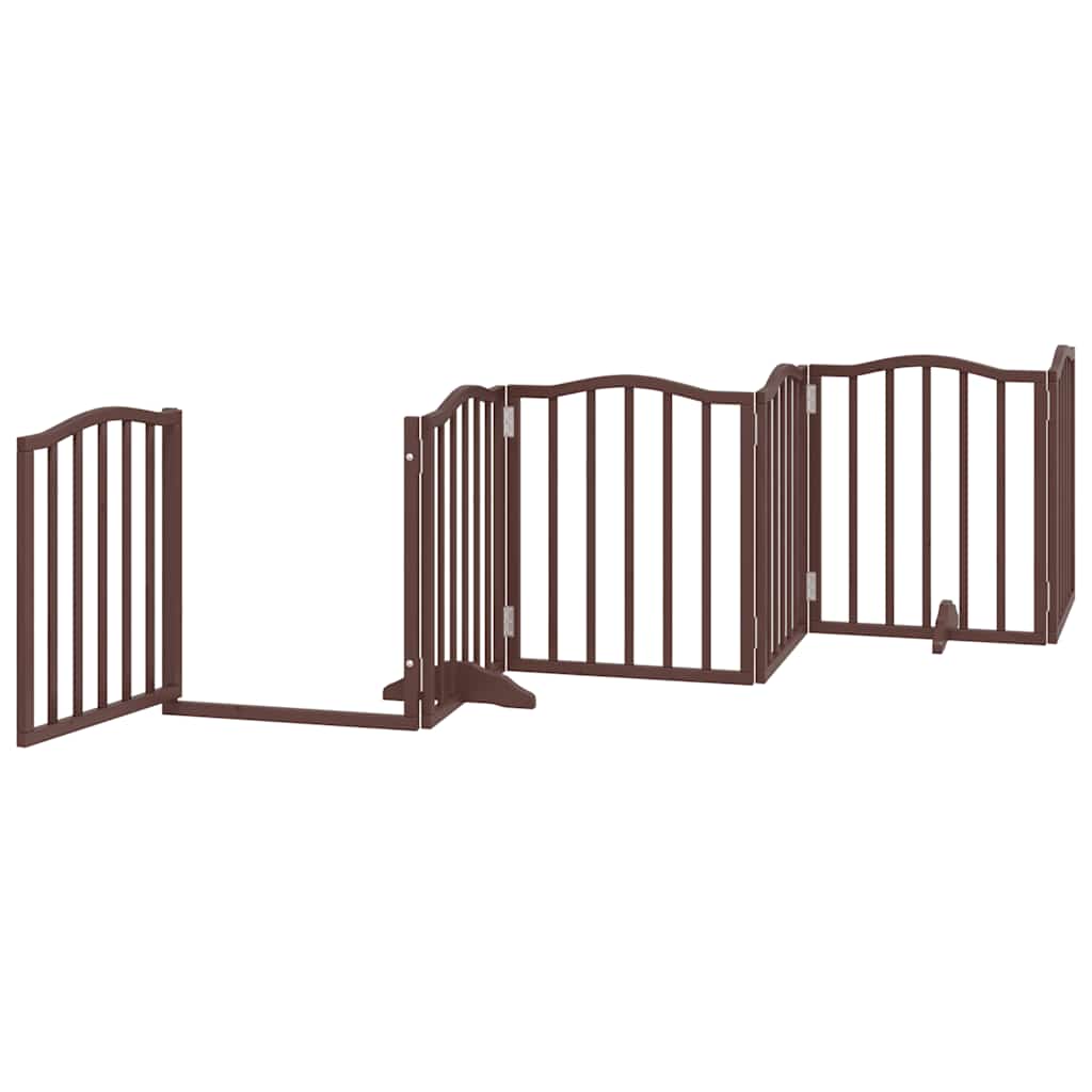 Cancello Cani Porta Pieghevole Marrone 12 Pannelli 600cm Pioppo