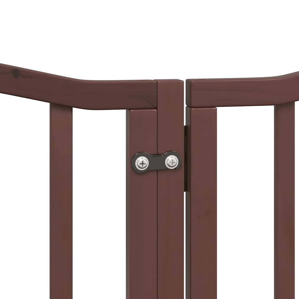 Cancello Cani Porta Pieghevole Marrone 12 Pannelli 600cm Pioppo