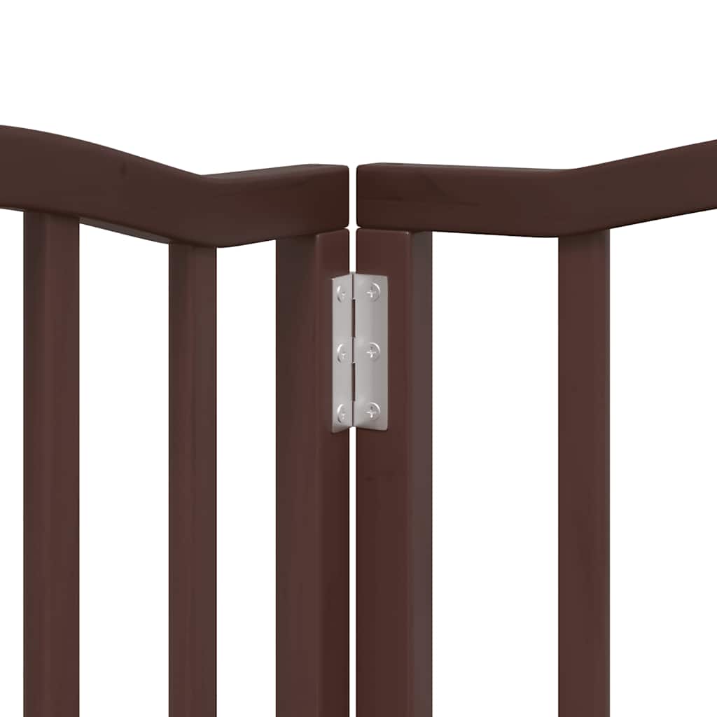 Cancello Cani Porta Pieghevole Marrone 12 Pannelli 600cm Pioppo