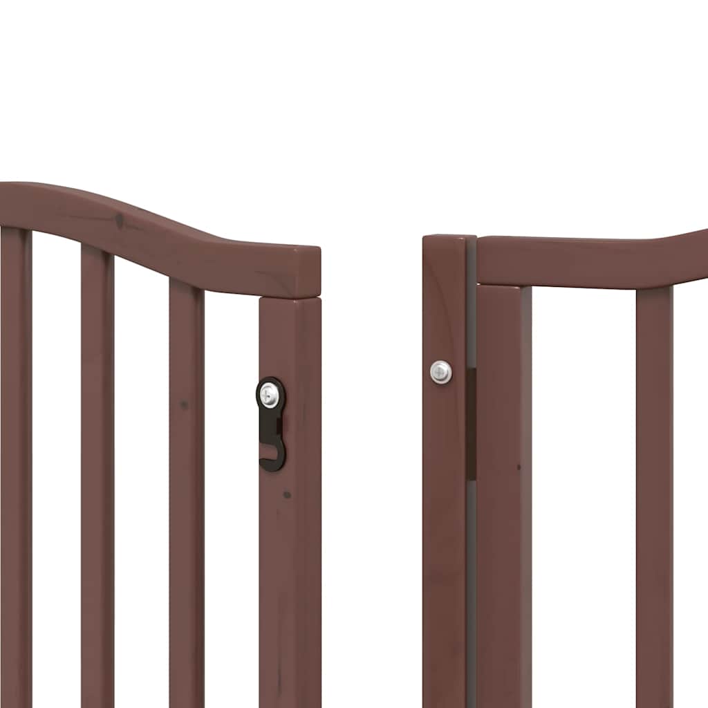 Cancello Cani Porta Pieghevole Marrone 9 Pannelli 450cm Pioppo