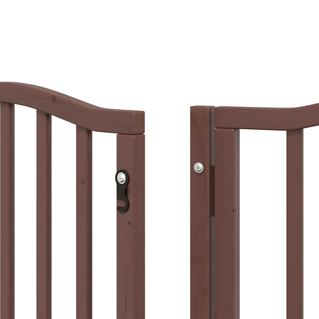Cancello Cani Porta Pieghevole Marrone 12 Pannelli 600cm Pioppo