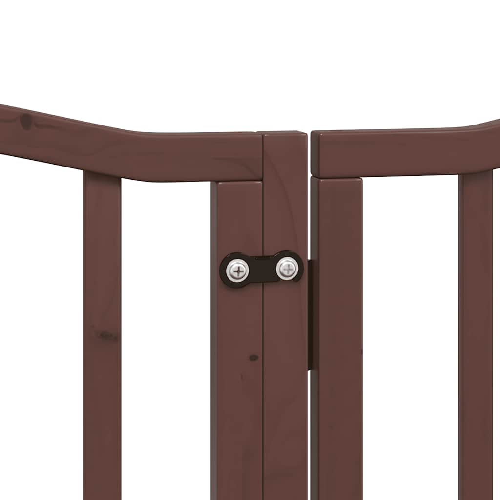 Cancello Cani Porta Pieghevole Marrone 12 Pannelli 600cm Pioppo