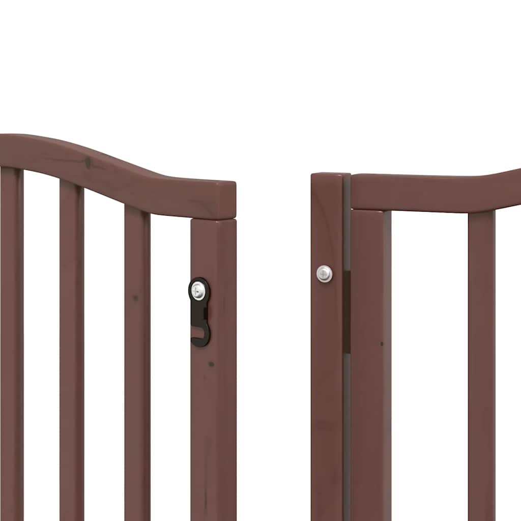 Cancello Cani Porta Pieghevole Marrone 15 Pannelli 750cm Pioppo