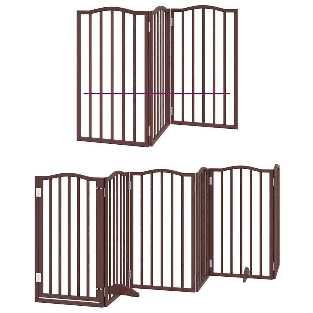 Cancello Cani Porta Pieghevole Marrone 15 Pannelli 750cm Pioppo