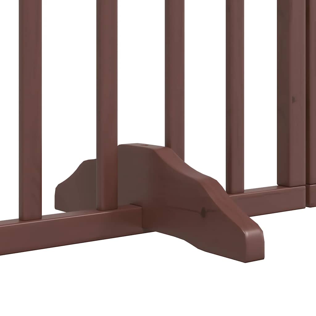 Cancello Cani Porta Pieghevole Marrone 15 Pannelli 750cm Pioppo