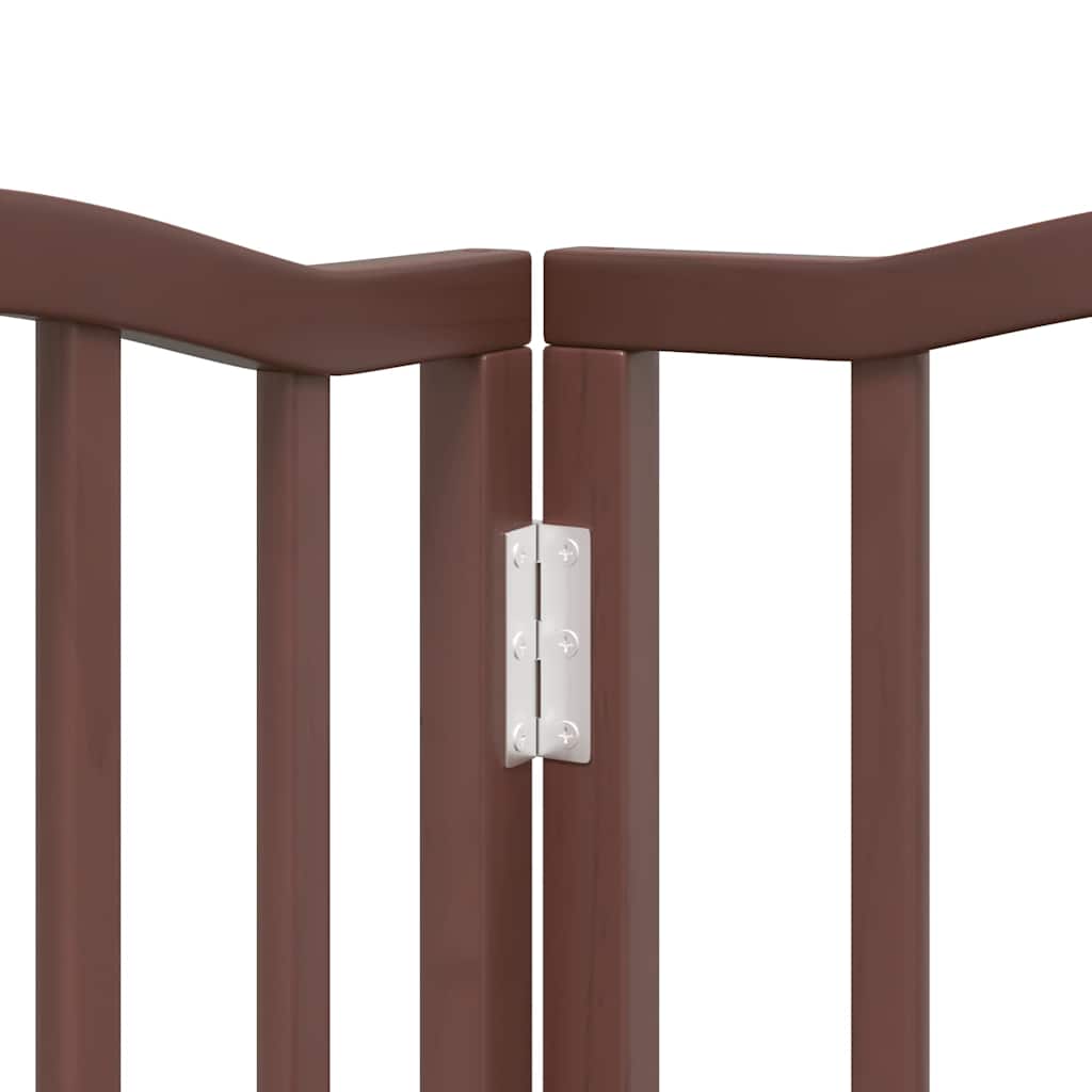 Cancello Cani Porta Pieghevole Marrone 15 Pannelli 750cm Pioppo