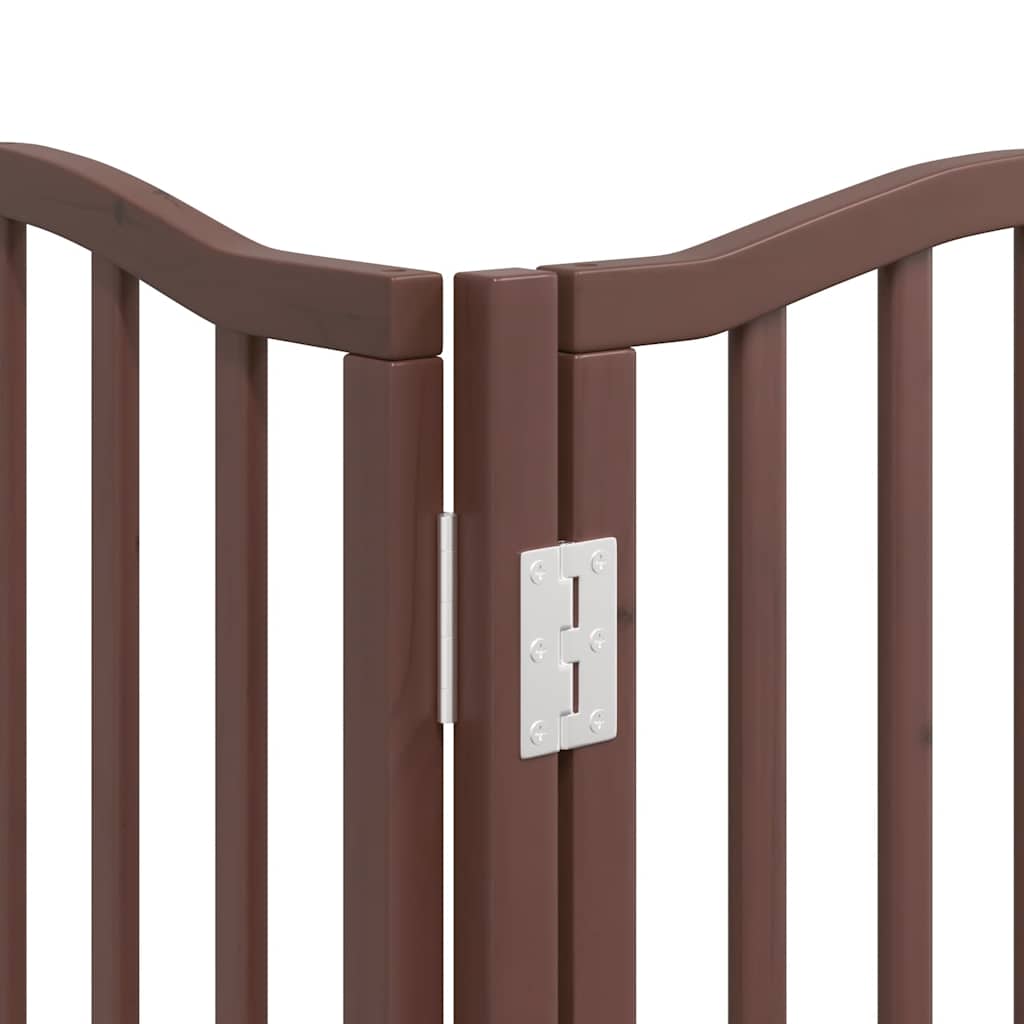 Cancello Cani Porta Pieghevole Marrone 15 Pannelli 750cm Pioppo