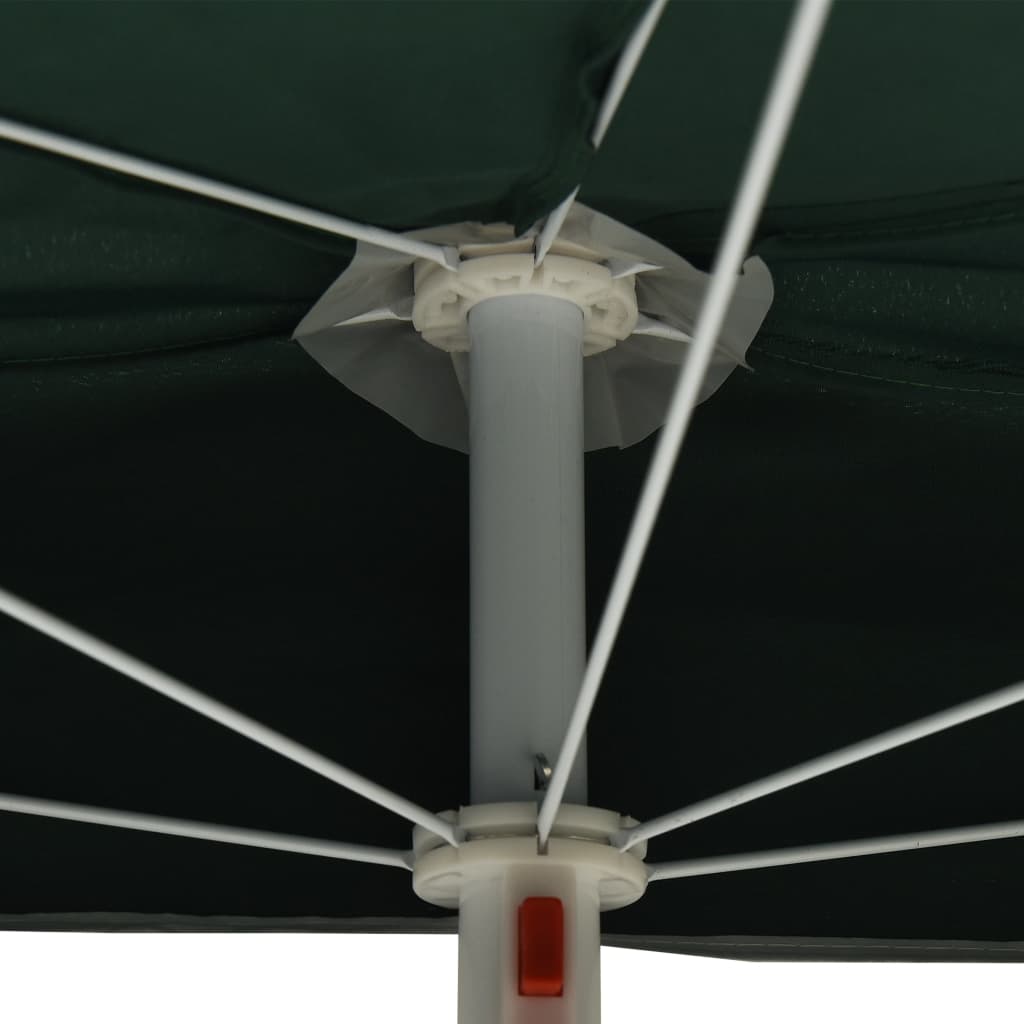 Ombrellone Semicircolare da Giardino con Palo 180x90 cm Verde