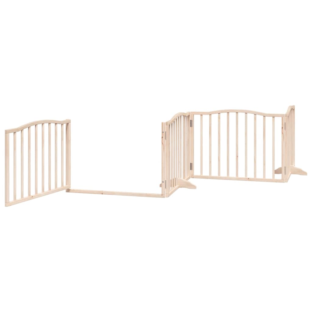Cancello per Cani Porta Pieghevole 8 Pannelli 640 cm in Pioppo