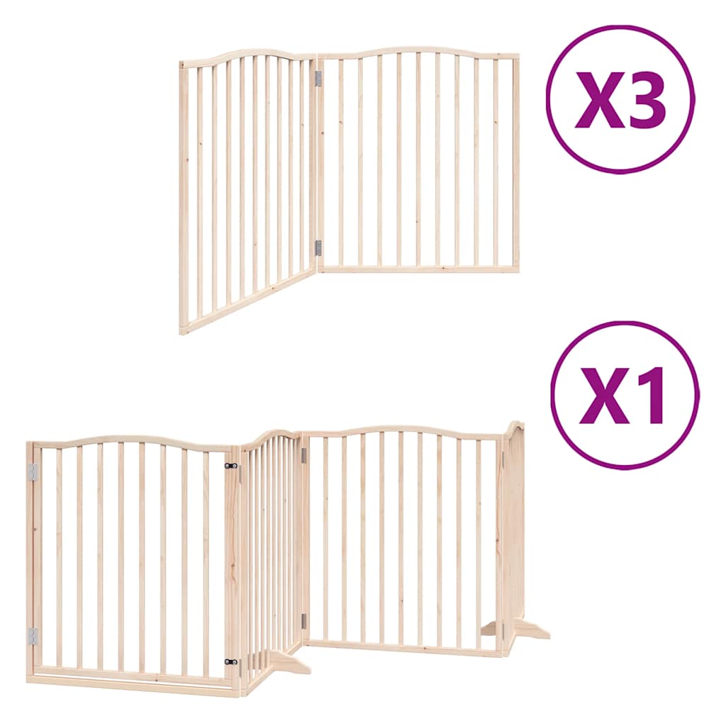 Cancello per Cani Porta Pieghevole 10 Pannelli 800 cm in Pioppo