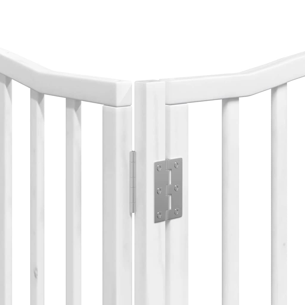 Cancello Cani Porta Pieghevole Bianco 6 Pannelli 480 cm Pioppo