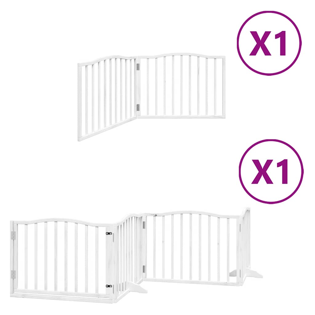 Cancello Cani Porta Pieghevole Bianco 6 Pannelli 480 cm Pioppo